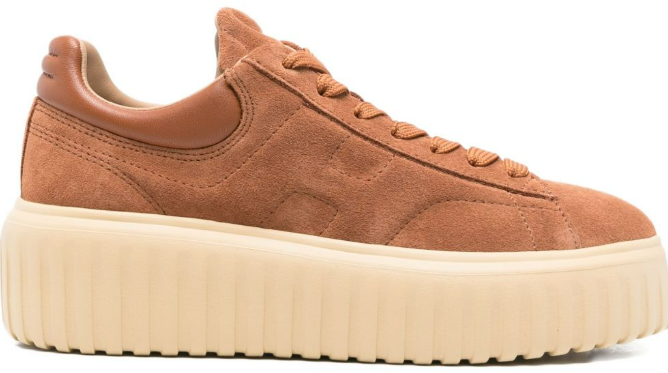 HOGAN Sneakers Leather Brown Bruin