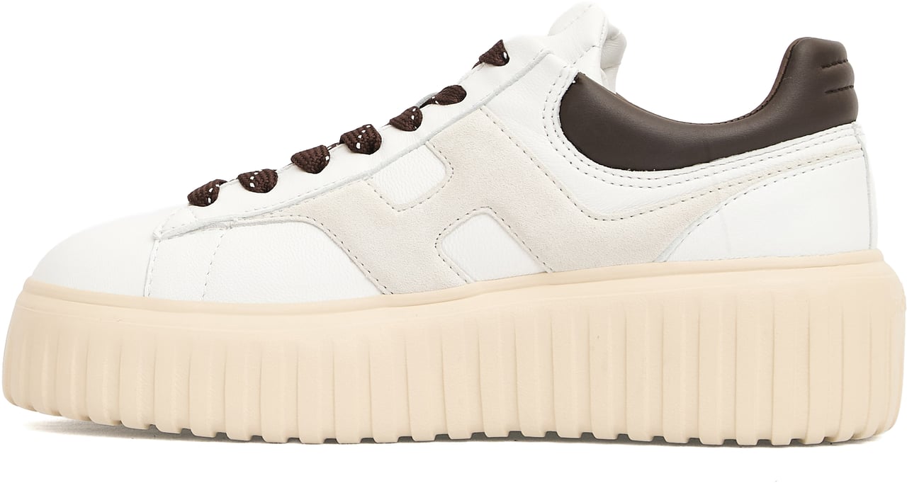 HOGAN Sneakers H Stripe Pelle Bianco Marrone Wit