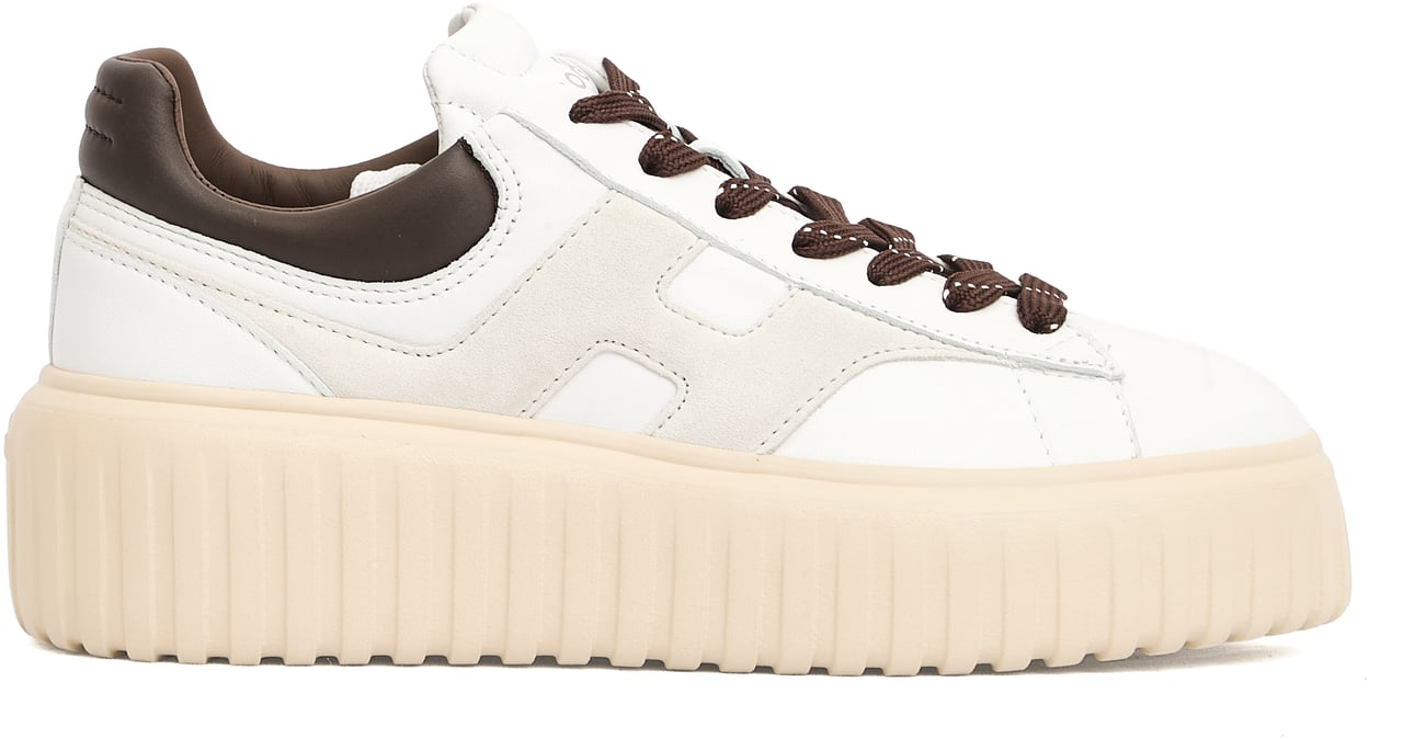 HOGAN Sneakers H Stripe Pelle Bianco Marrone Wit