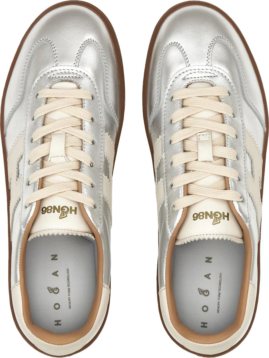 HOGAN Flat Shoes Argento Yogurt Zilver