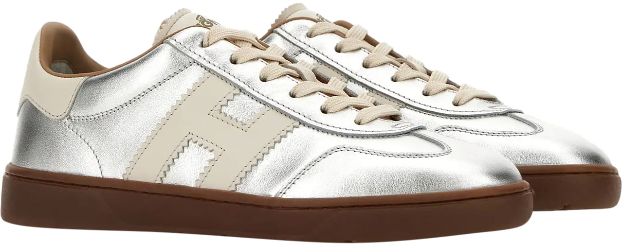 HOGAN Flat Shoes Argento Yogurt Zilver