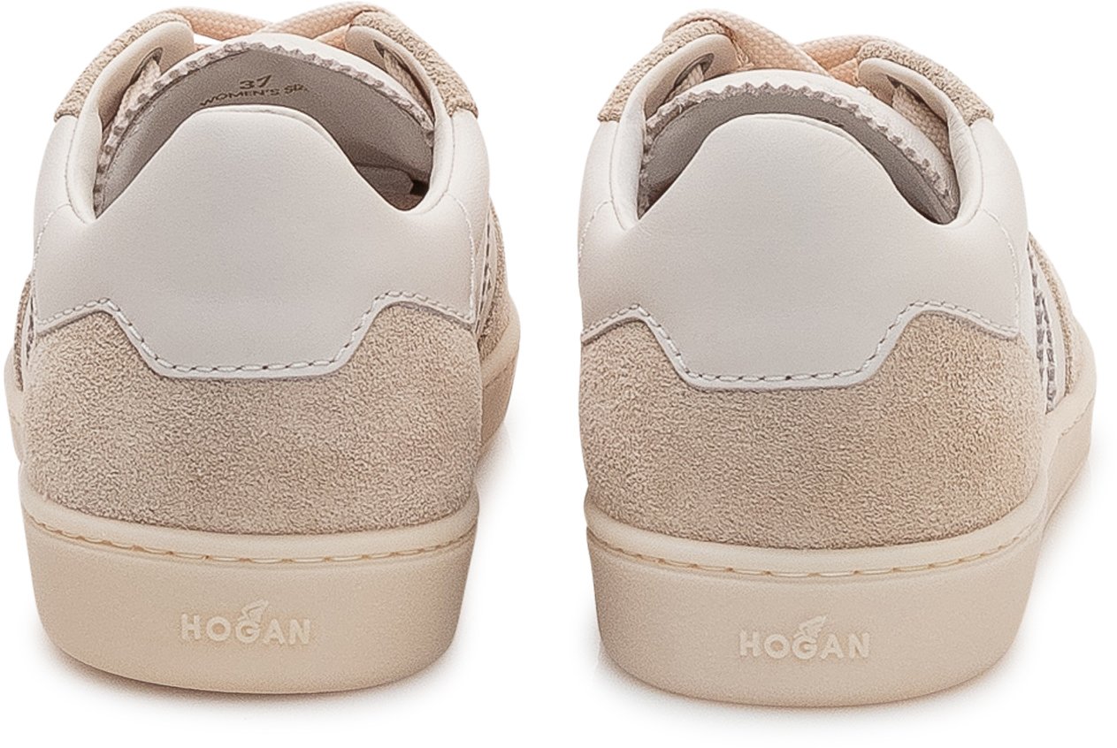 HOGAN Sneaker in Pelle e Suede con Logo Laterale Wit