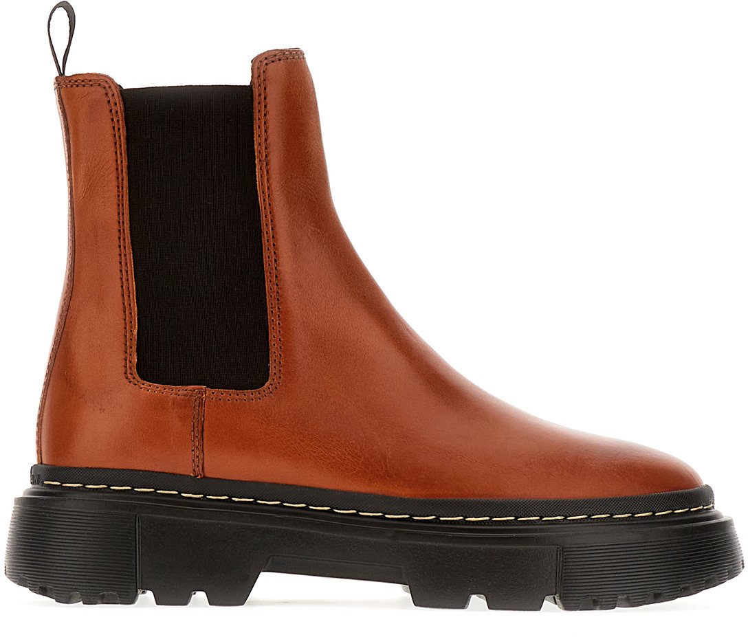 HOGAN HOGAN Cognac leather H648 ankle boots Bruin