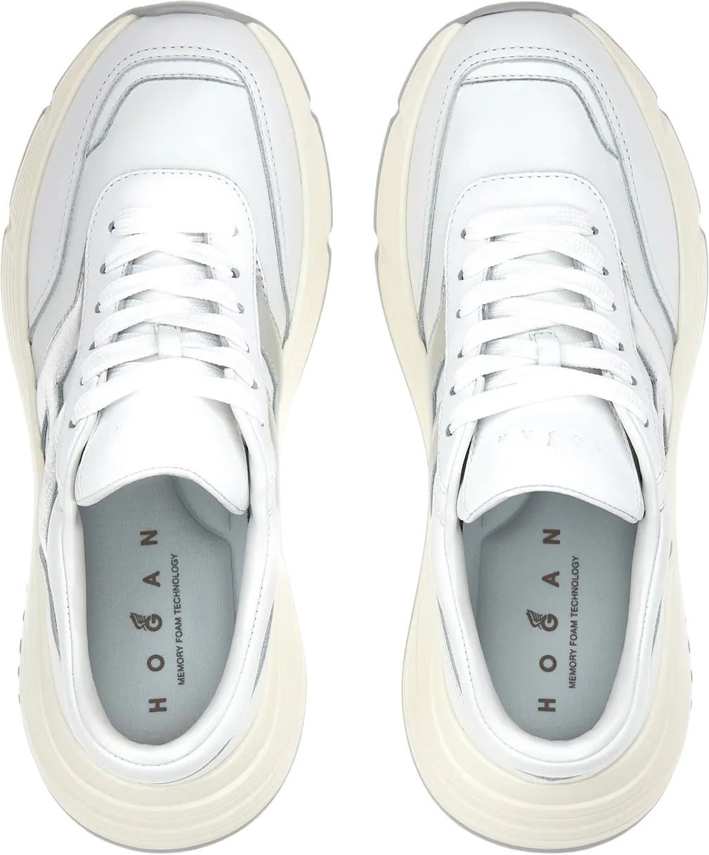 HOGAN Flat Shoes Bianco Argento Wit