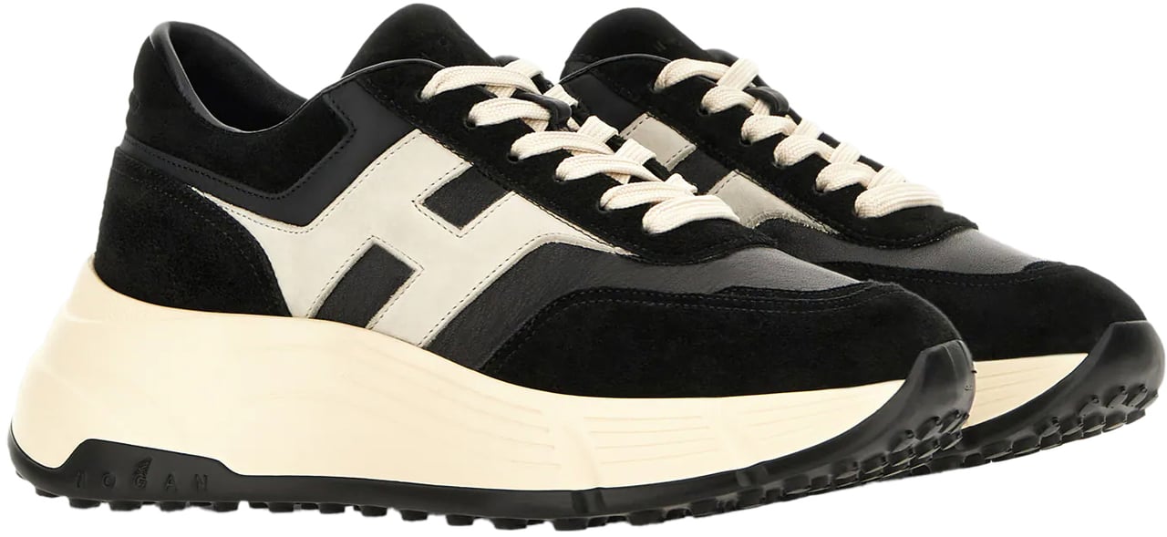 HOGAN Flat Shoes Nero Ghiaggio Zwart