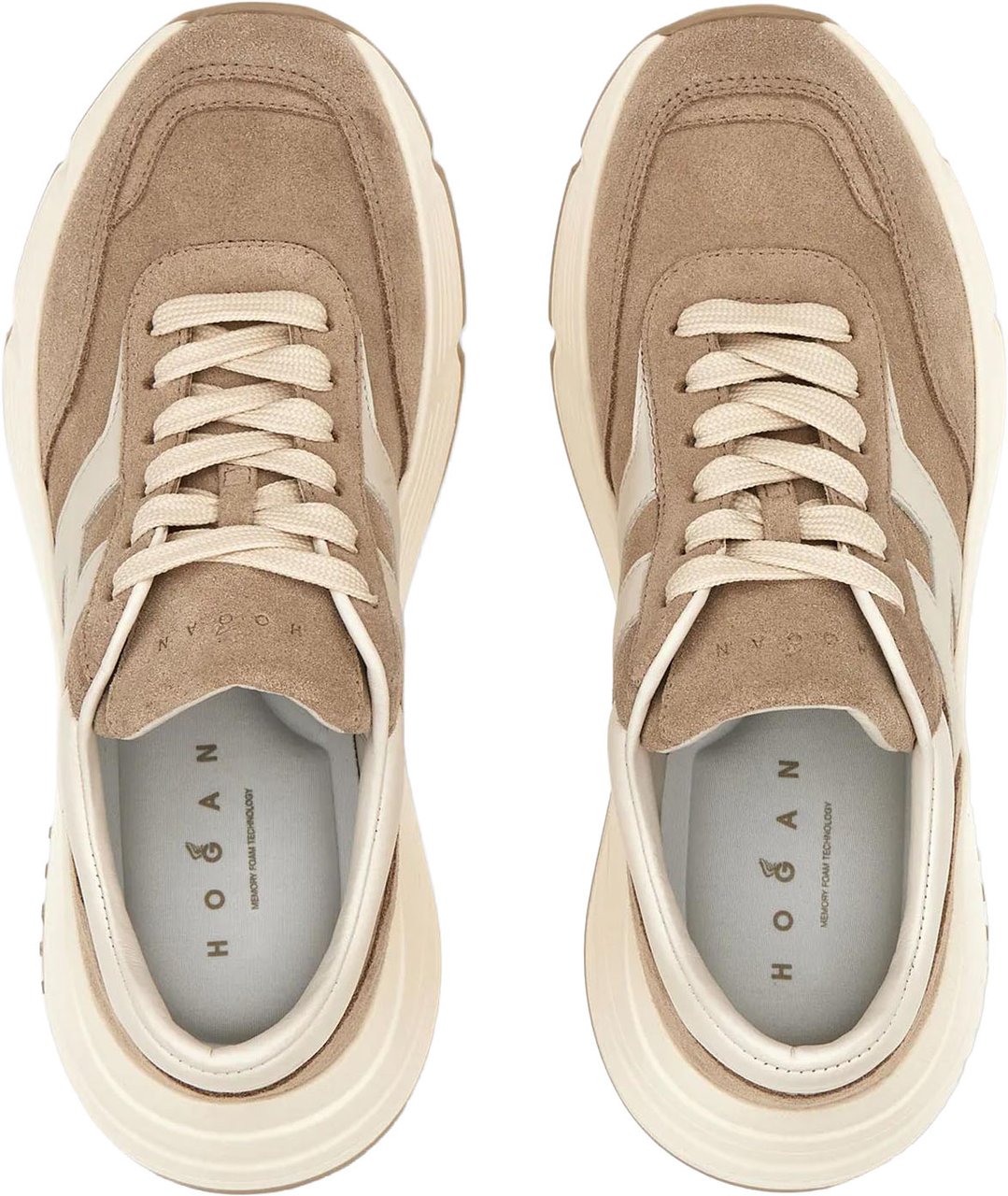 Hogan Dames H669 Allacciato H sneakers Beige