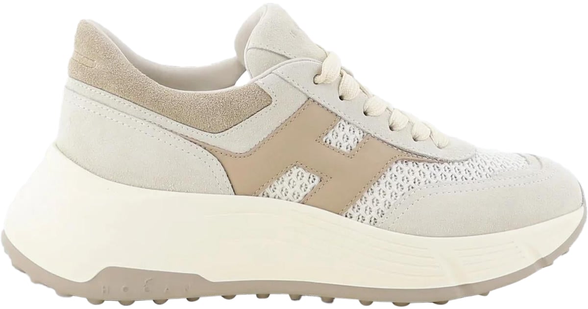 HOGAN Dames H669 Allacciato H Tessuto Beige