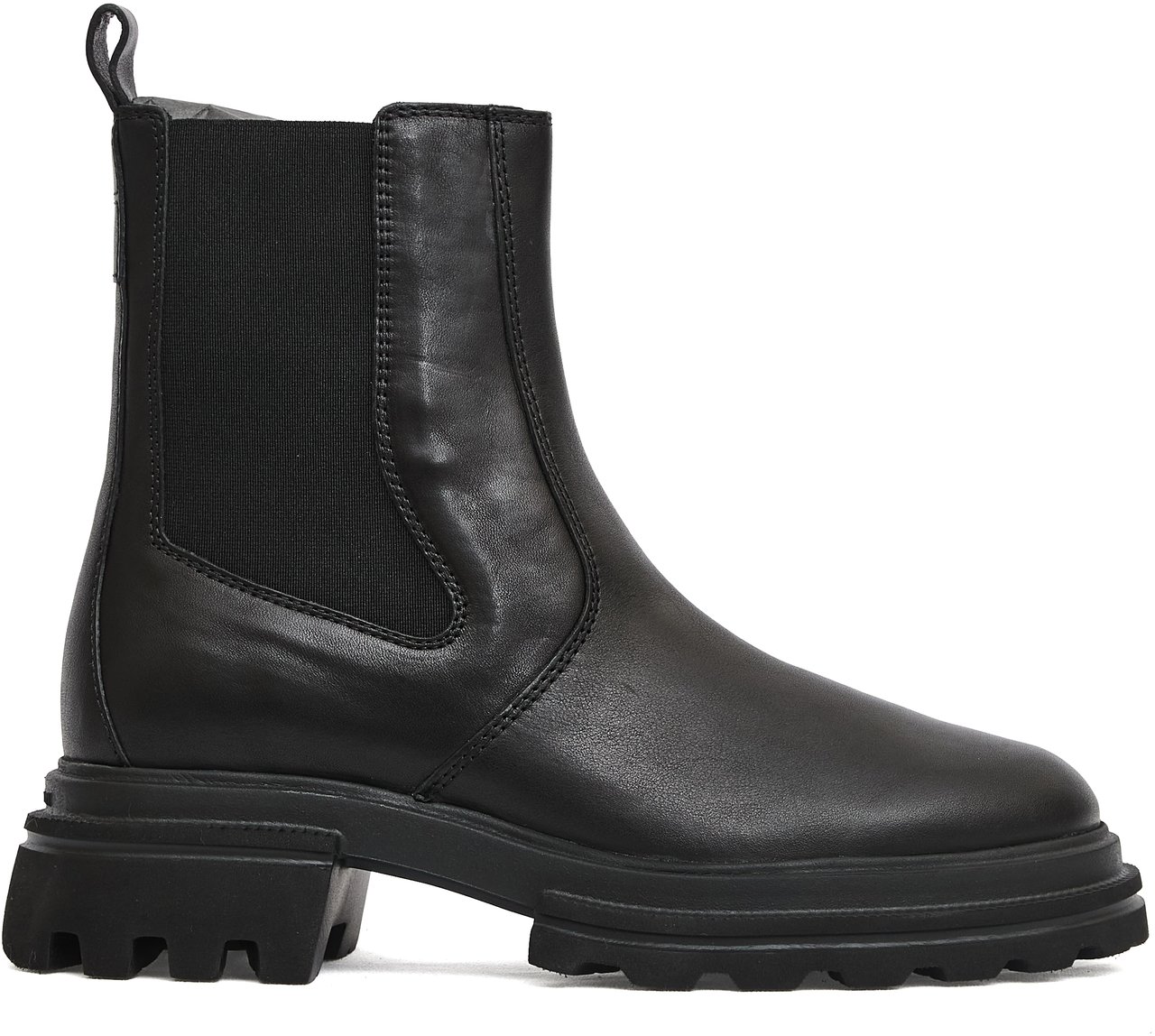 HOGAN Chelsea Pelle Nero Fondo Carroarmato Zwart