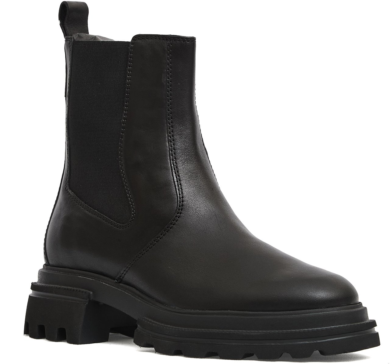 HOGAN Chelsea Pelle Nero Fondo Carroarmato Zwart
