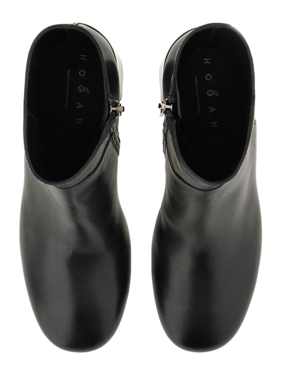 HOGAN Black H695 Calfskin Boots Zwart