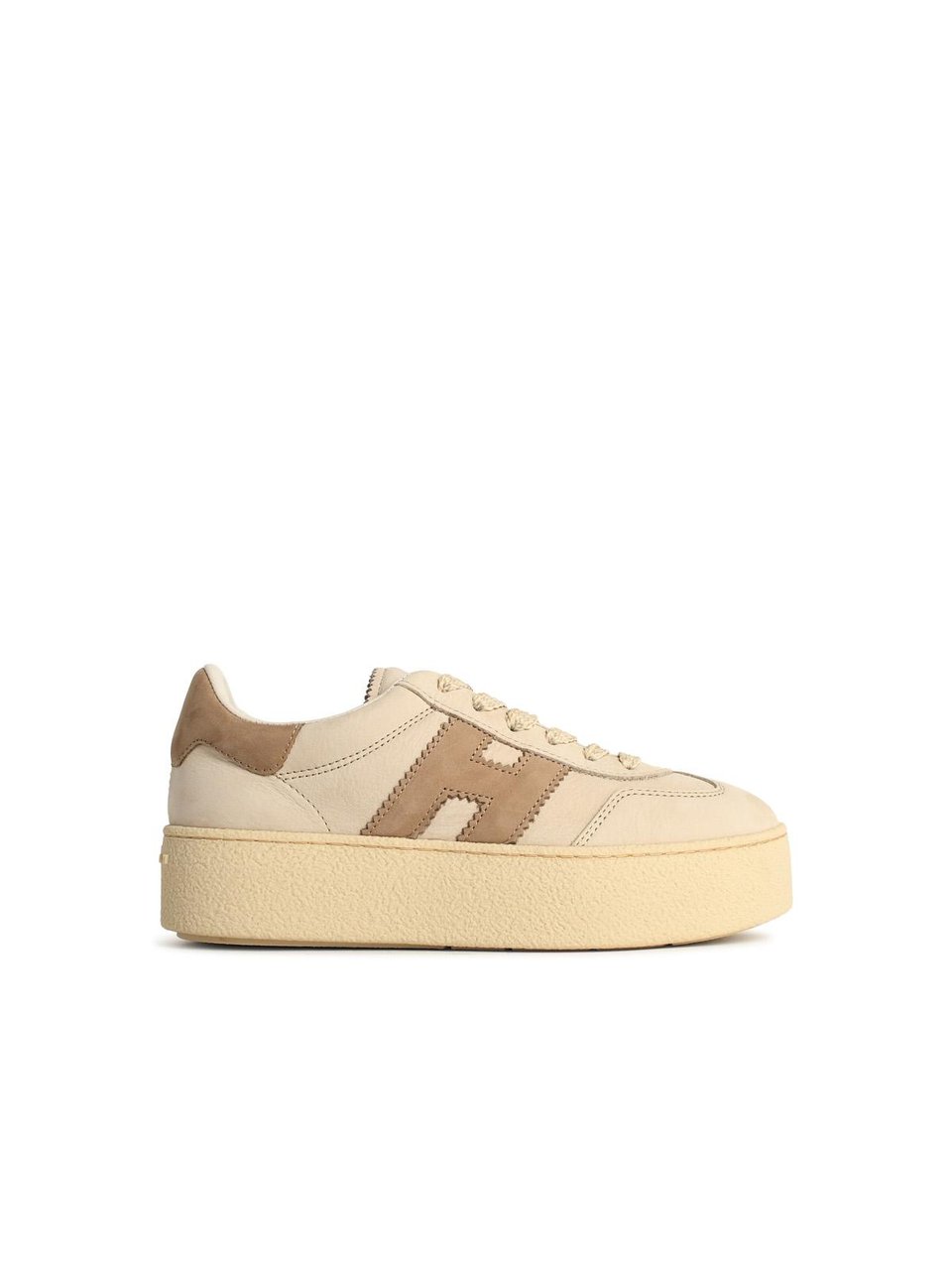HOGAN ' Cool' Beige Leather Sneakers Neutraal