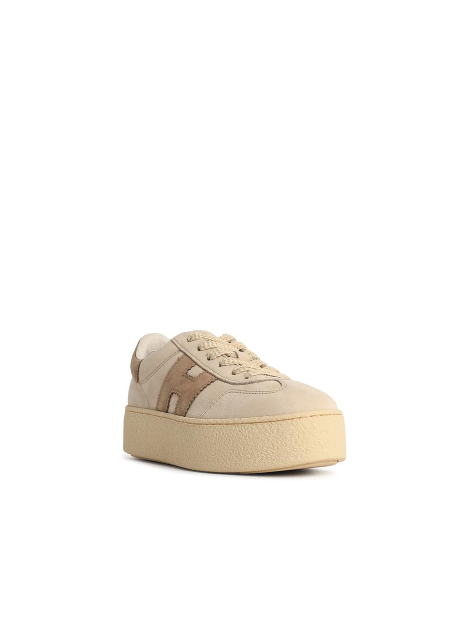 HOGAN ' Cool' Beige Leather Sneakers Neutraal