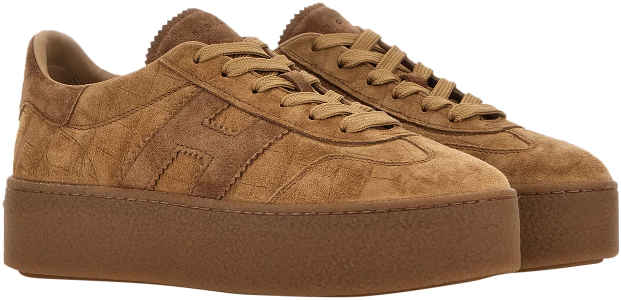 HOGAN Flat Shoes Cammello Woody Bruin