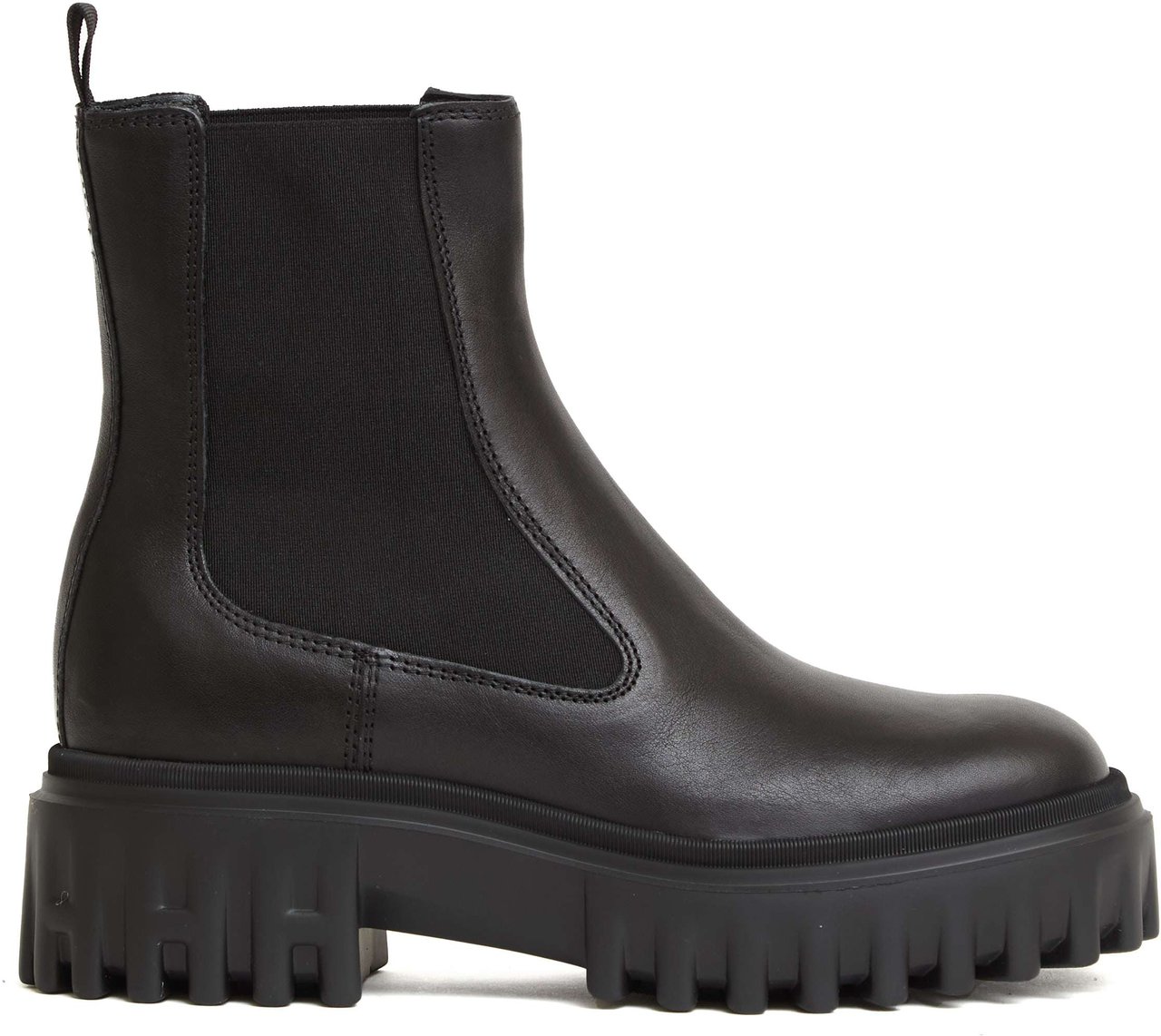 HOGAN Chelsea Pelle Nero Gomma Righe H Zwart