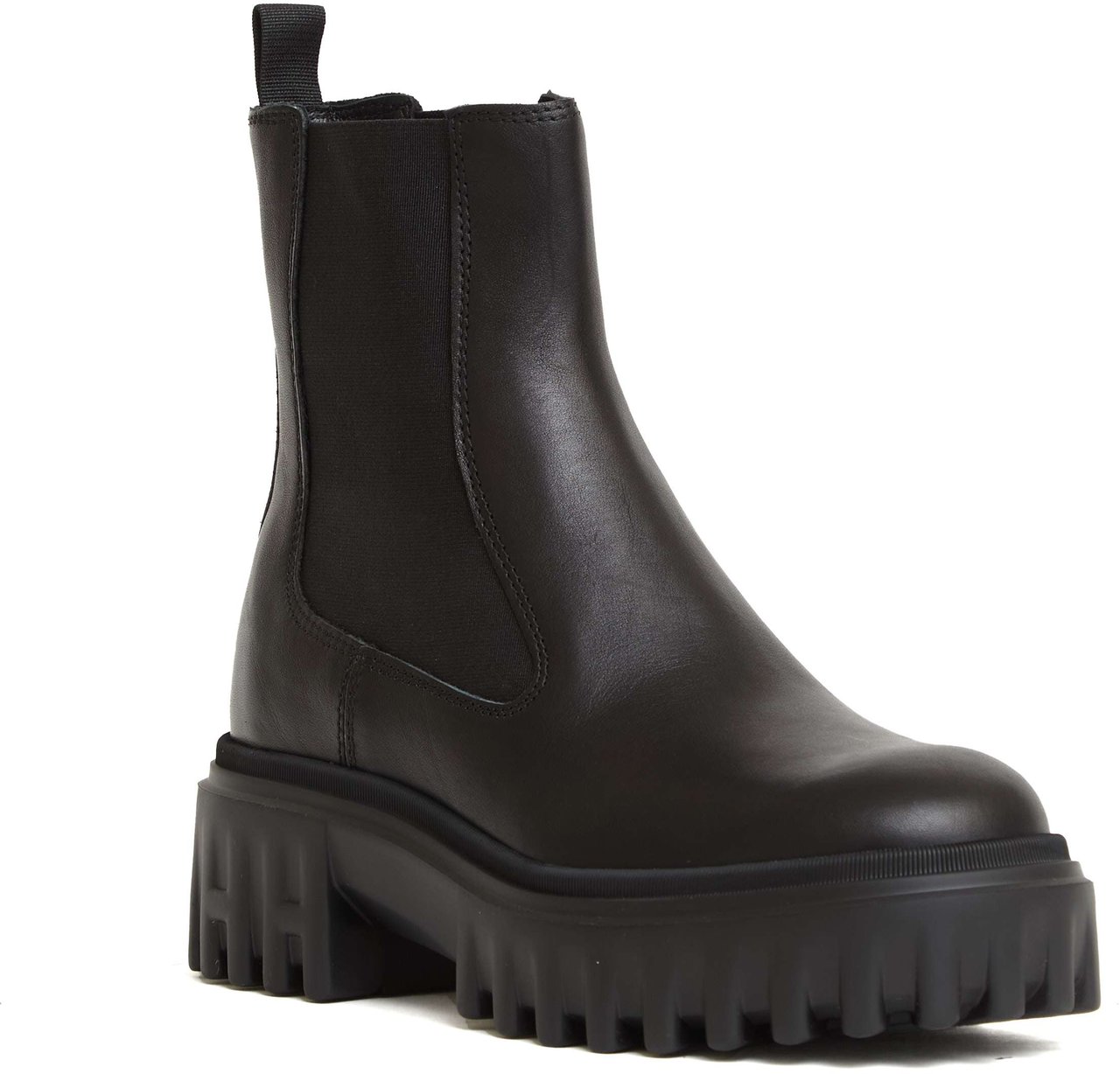 HOGAN Chelsea Pelle Nero Gomma Righe H Zwart