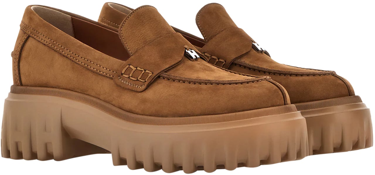 HOGAN Flat Shoes Marrone Chiaro Bruin