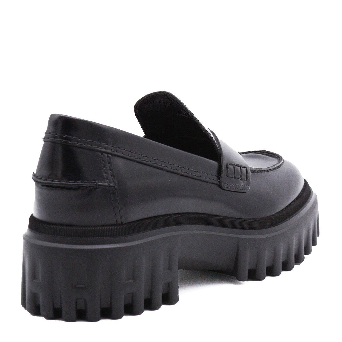HOGAN Black Leather Loafers Grijs