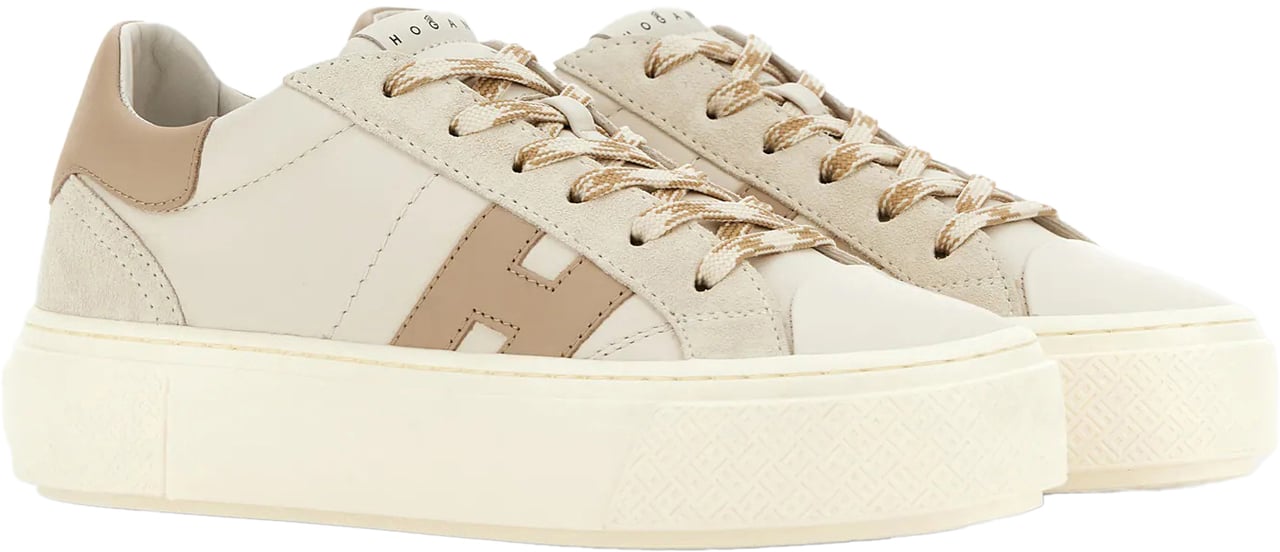 HOGAN Flat Shoes Avorio Tortora Wit