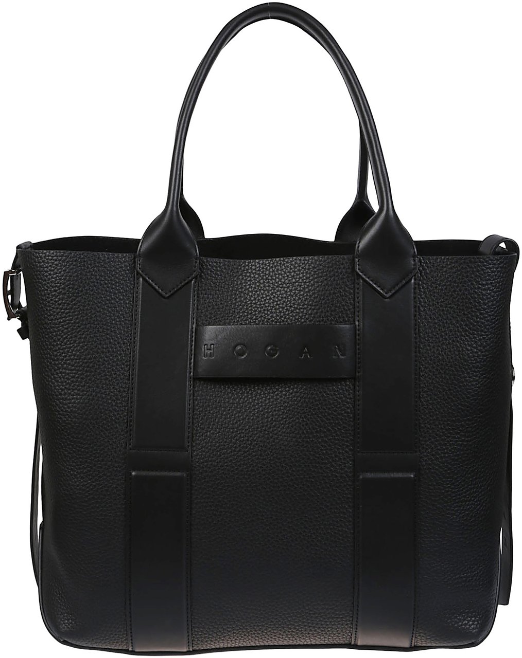HOGAN Medium Script Shopping Bag Black Zwart