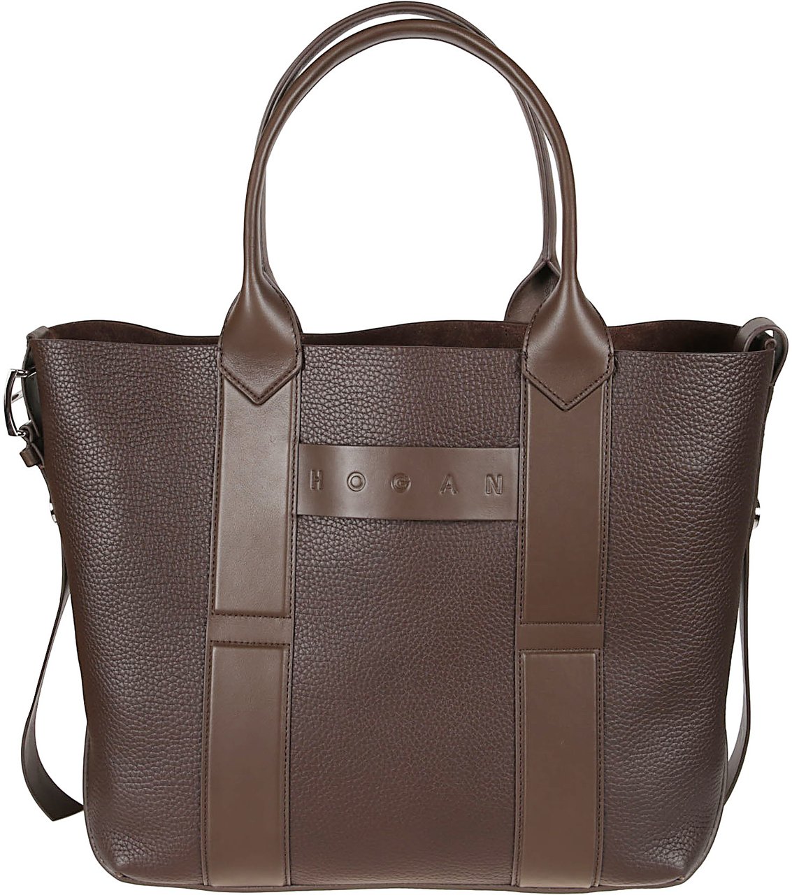 HOGAN Medium Script Shopping Bag Brown Bruin