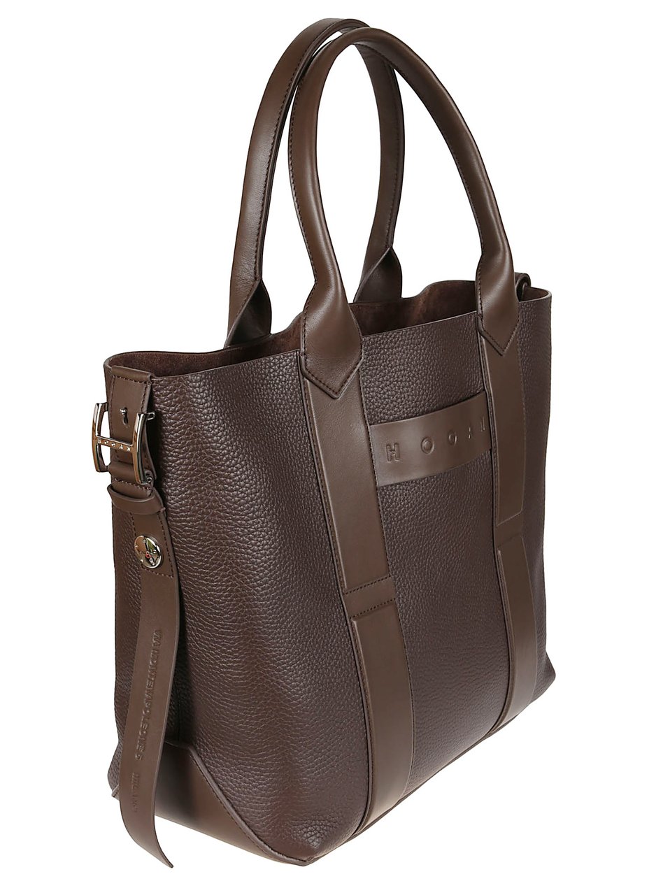 HOGAN Medium Script Shopping Bag Brown Bruin