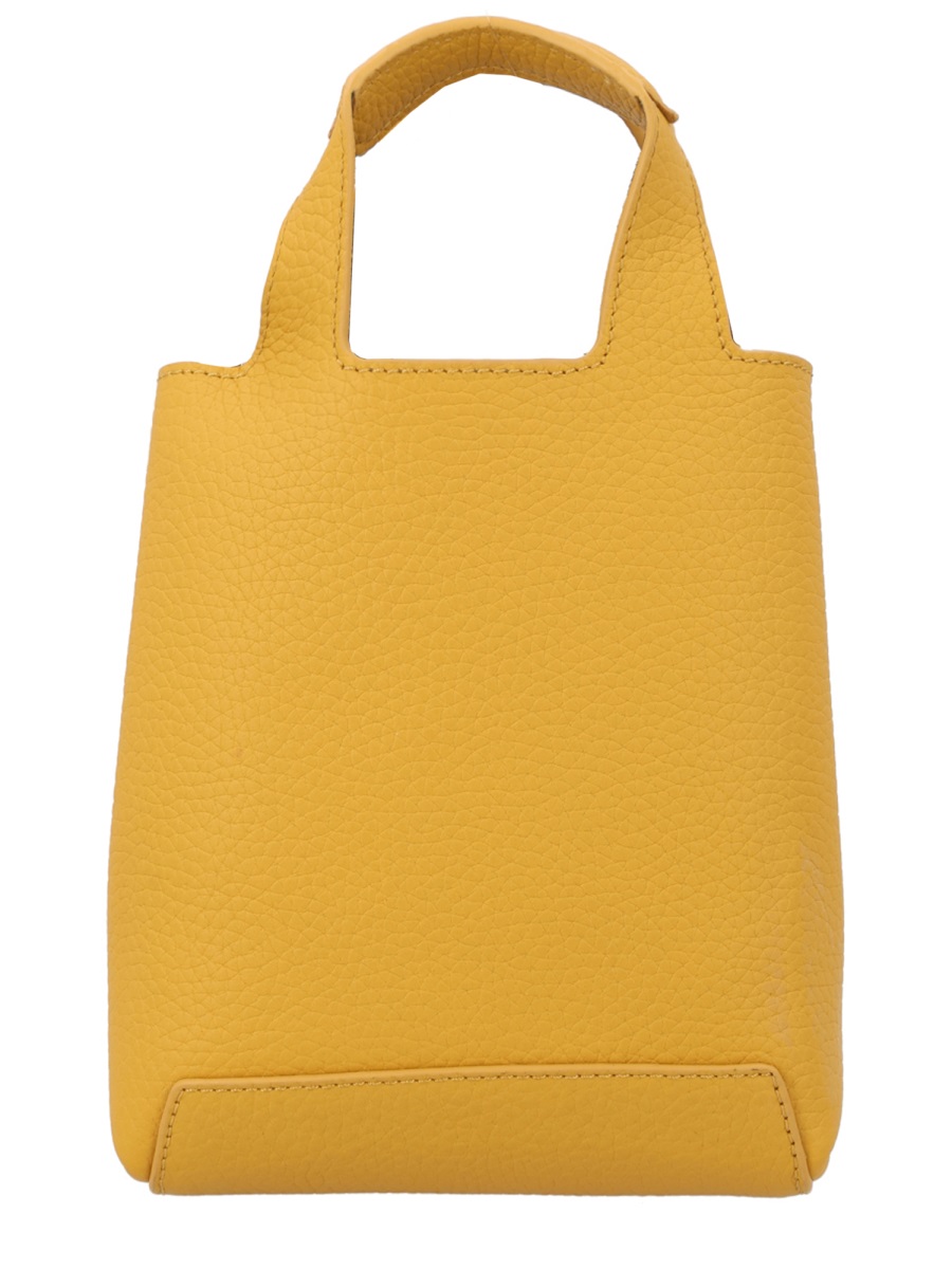HOGAN Neutral Structured Silhouette Letter Charm Handbag Geel