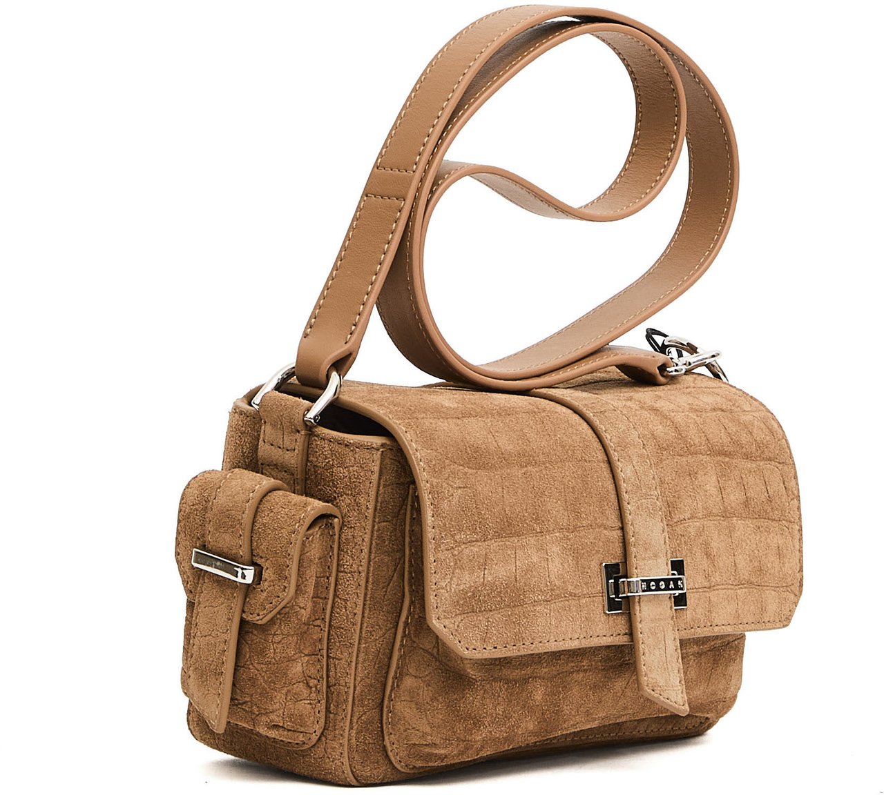 HOGAN Flap Bag Piccola Crosta Cocco Beige Beige
