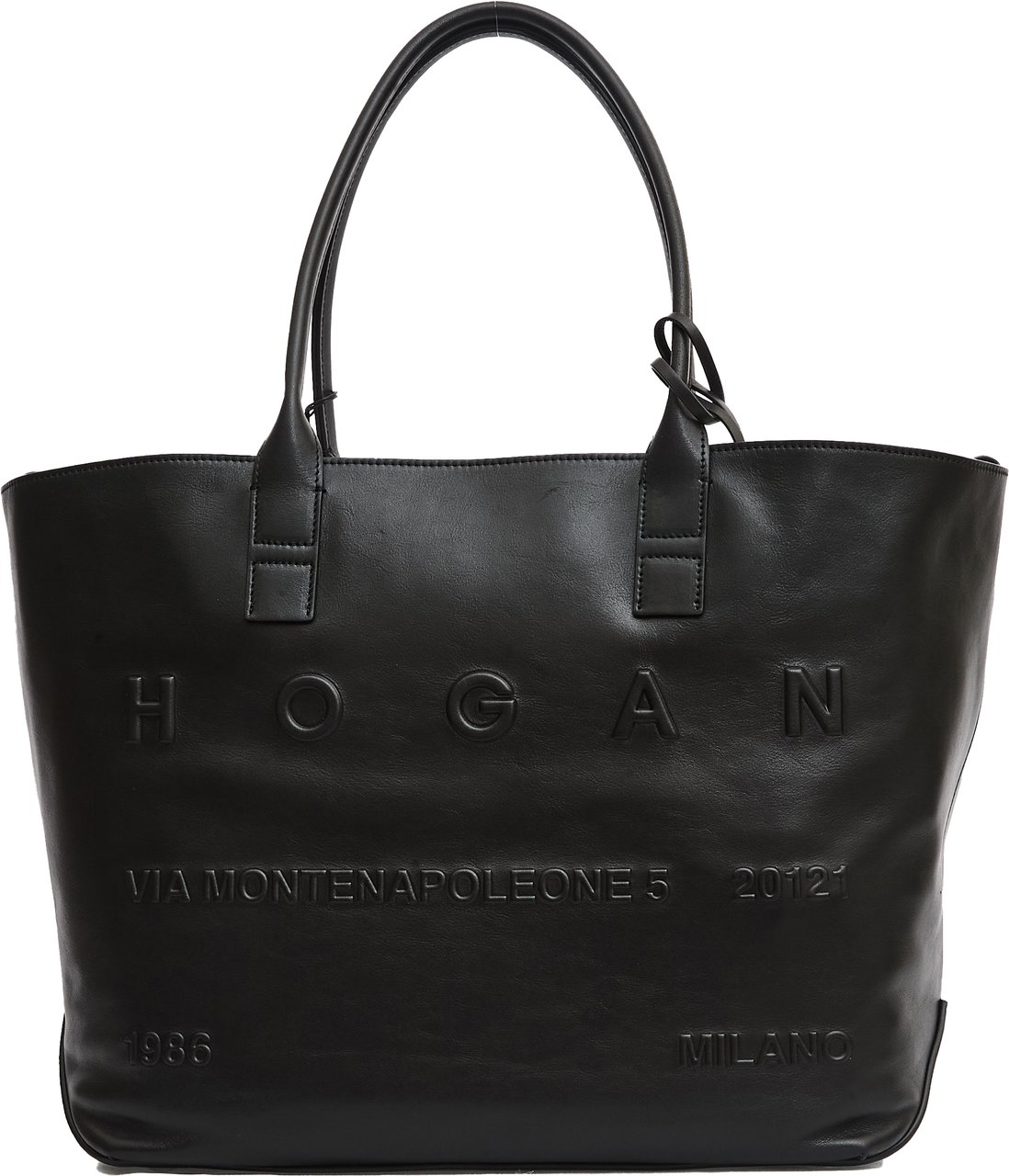 HOGAN Address Shopping Media In Pelle Nera Zwart