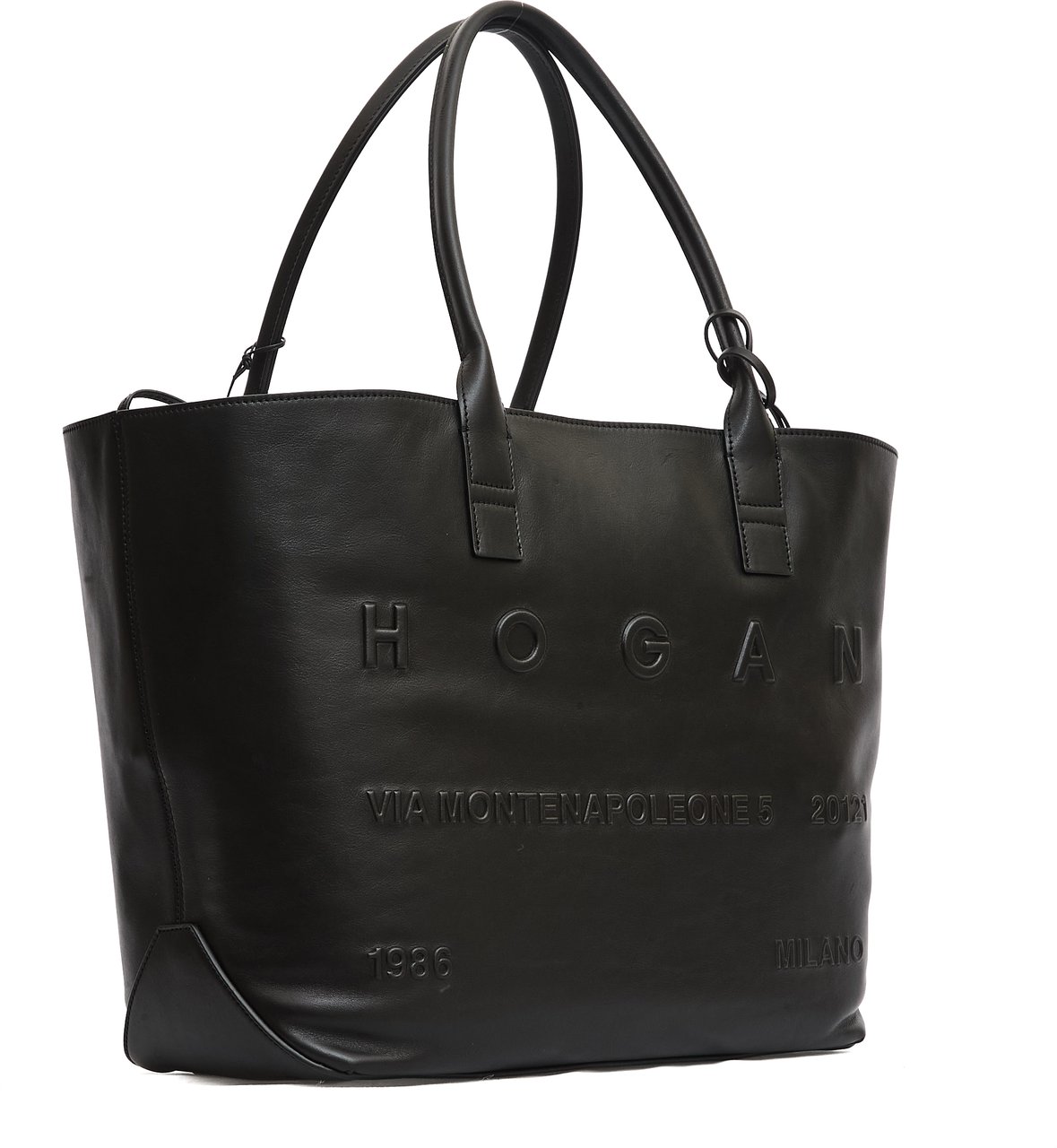 HOGAN Address Shopping Media In Pelle Nera Zwart