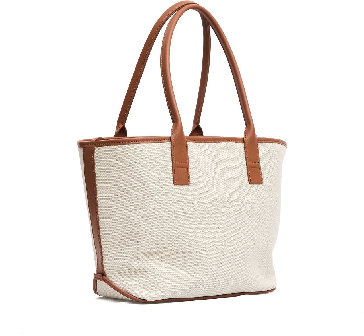 HOGAN Address Shopping Piccola In Canvas Beige Beige