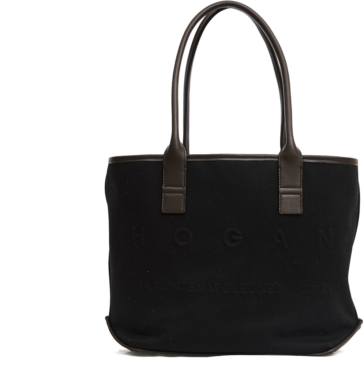 HOGAN Address Shopping Piccola In Canvas Nera Zwart