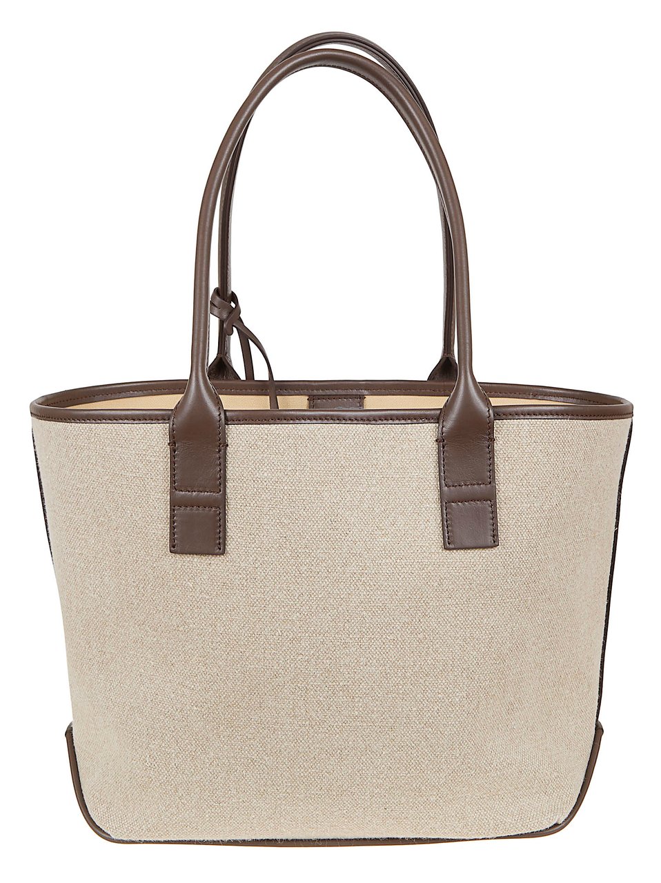 HOGAN Canvas and Leather Tote Bag with Embossed Logo Neutraal