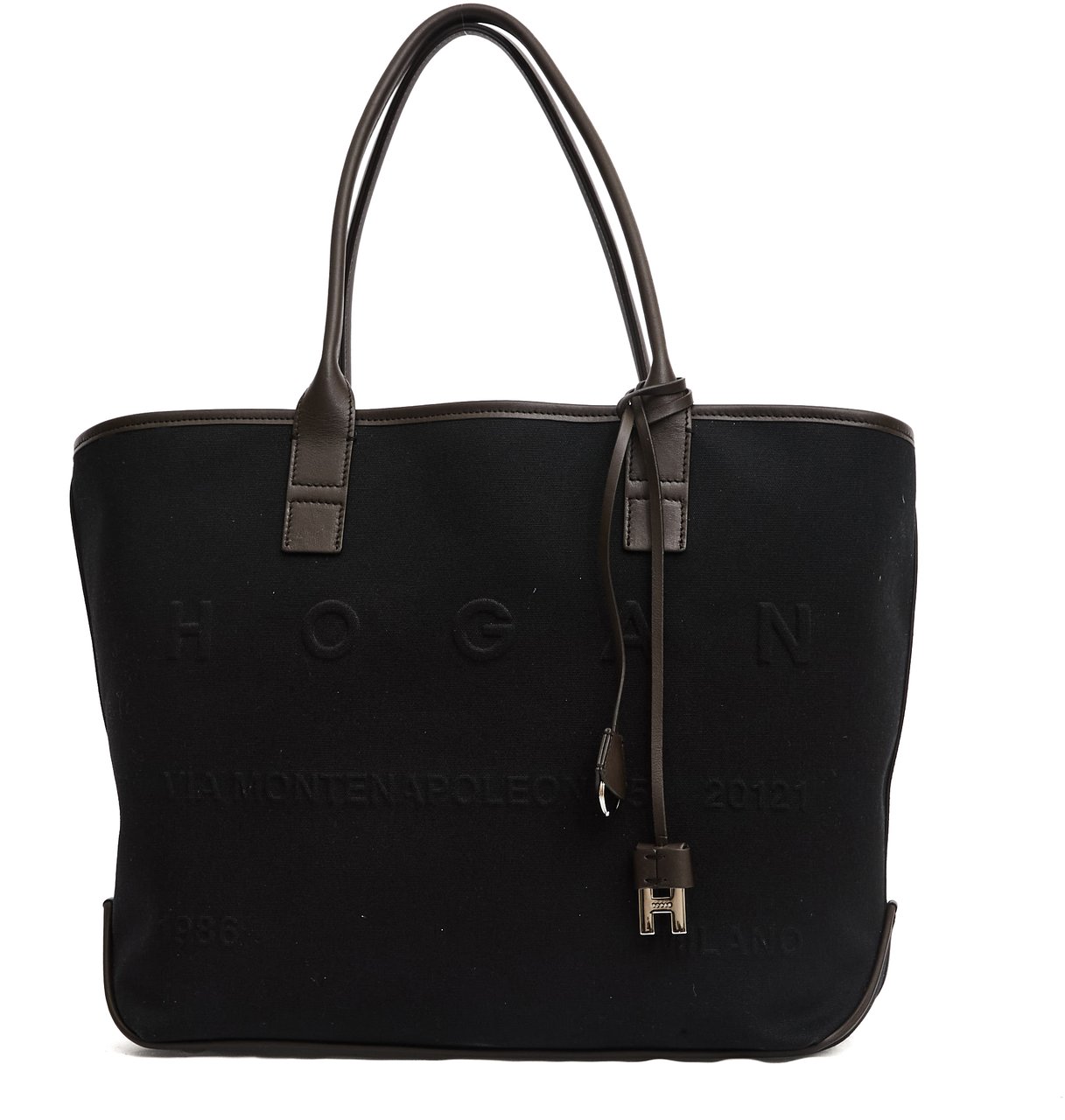 HOGAN Address Shopping Media In Canvas Nera Zwart