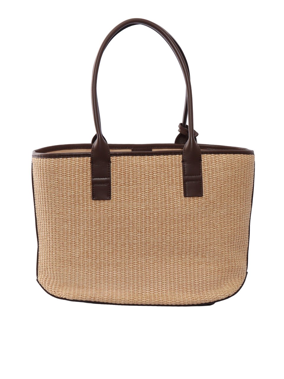 HOGAN Address Shopping Woven Raffia Tote Bag Neutraal