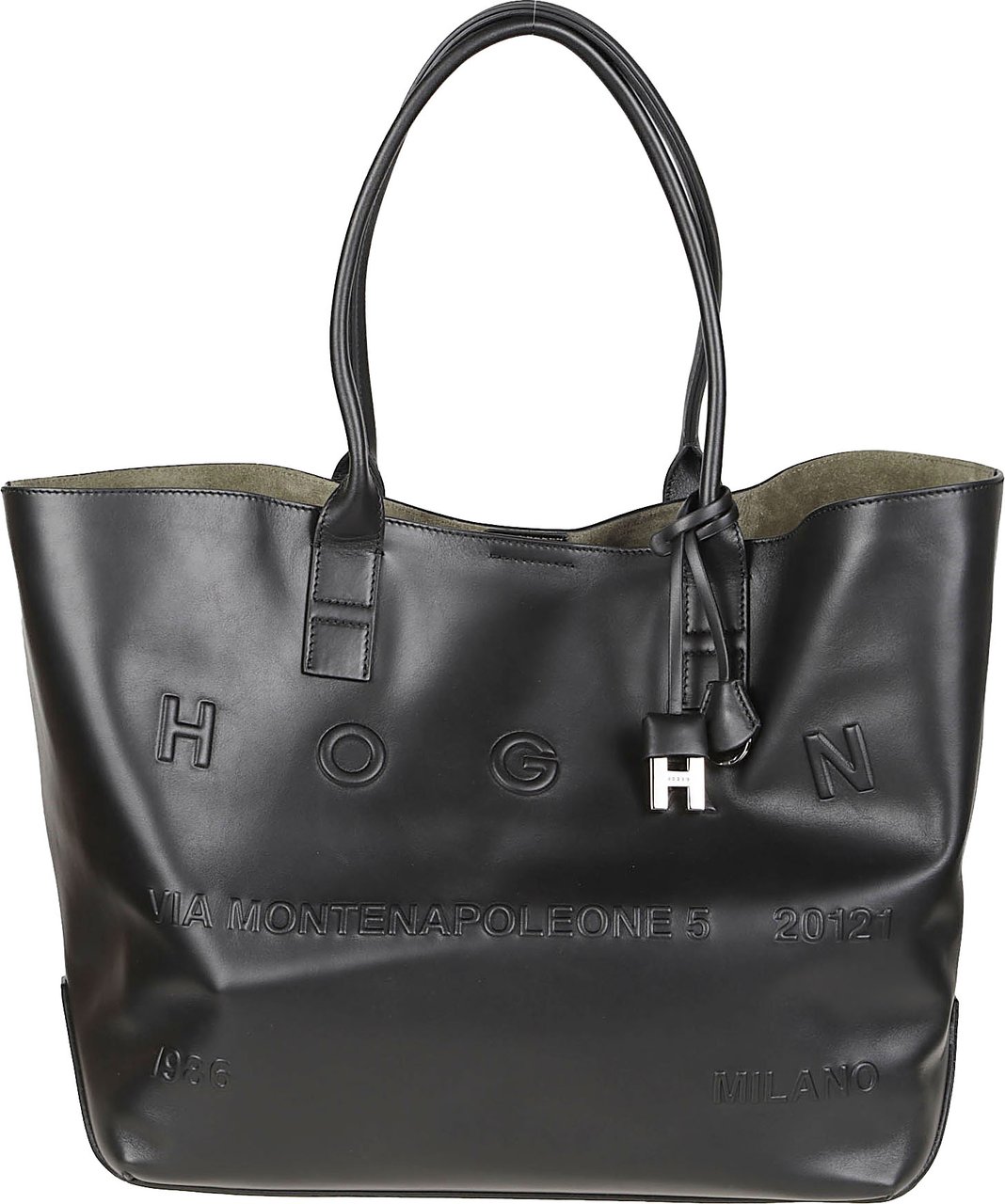 HOGAN Address Medium Shopping Bag Black Zwart