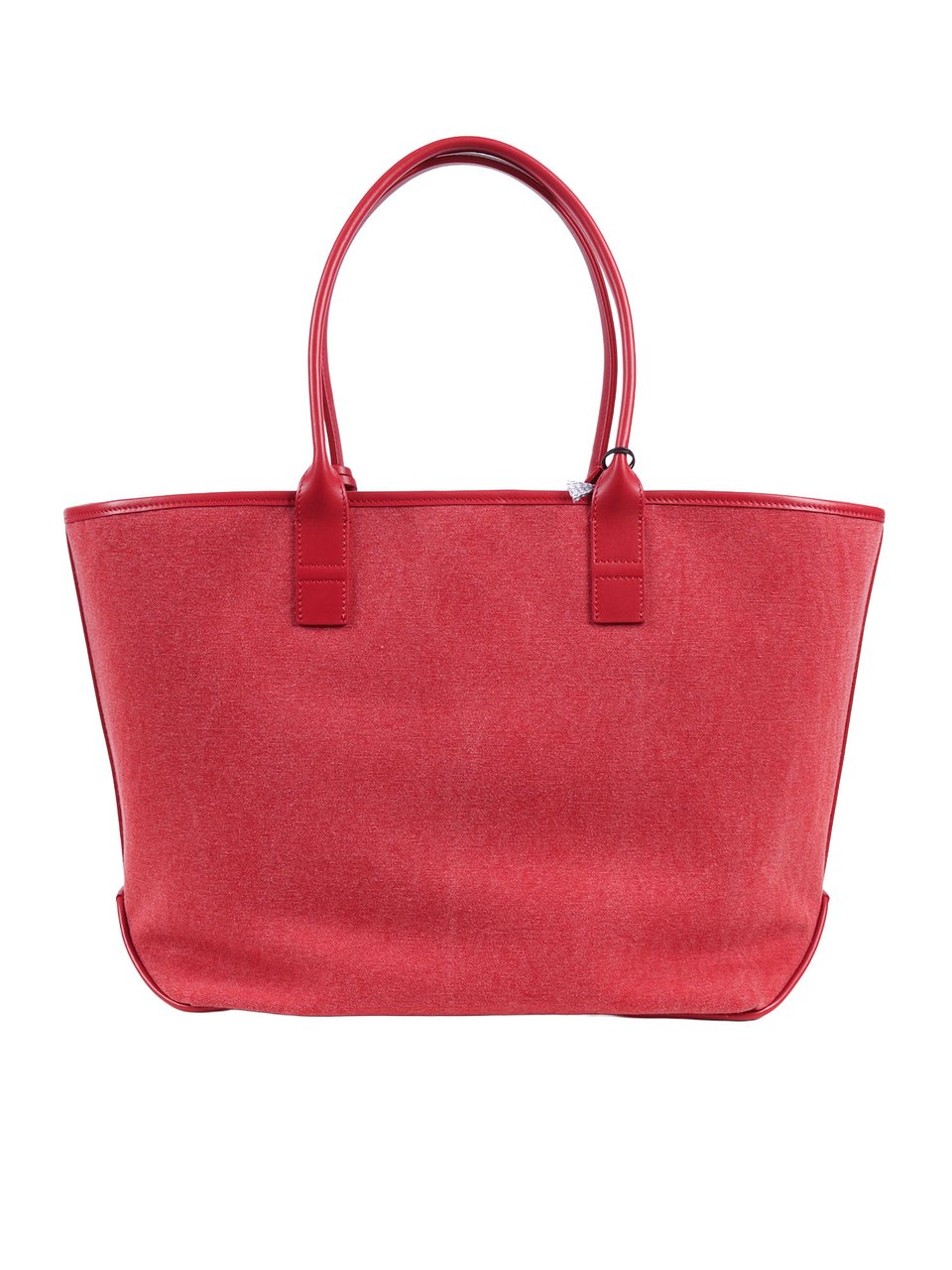 HOGAN Address Shopping Leather Trim Tote Bag Maroon