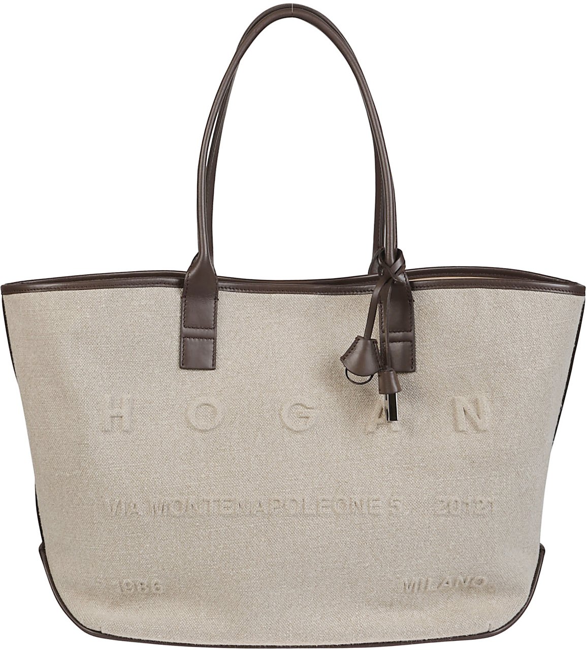 HOGAN Medium Address Shopping Bag Brown Bruin