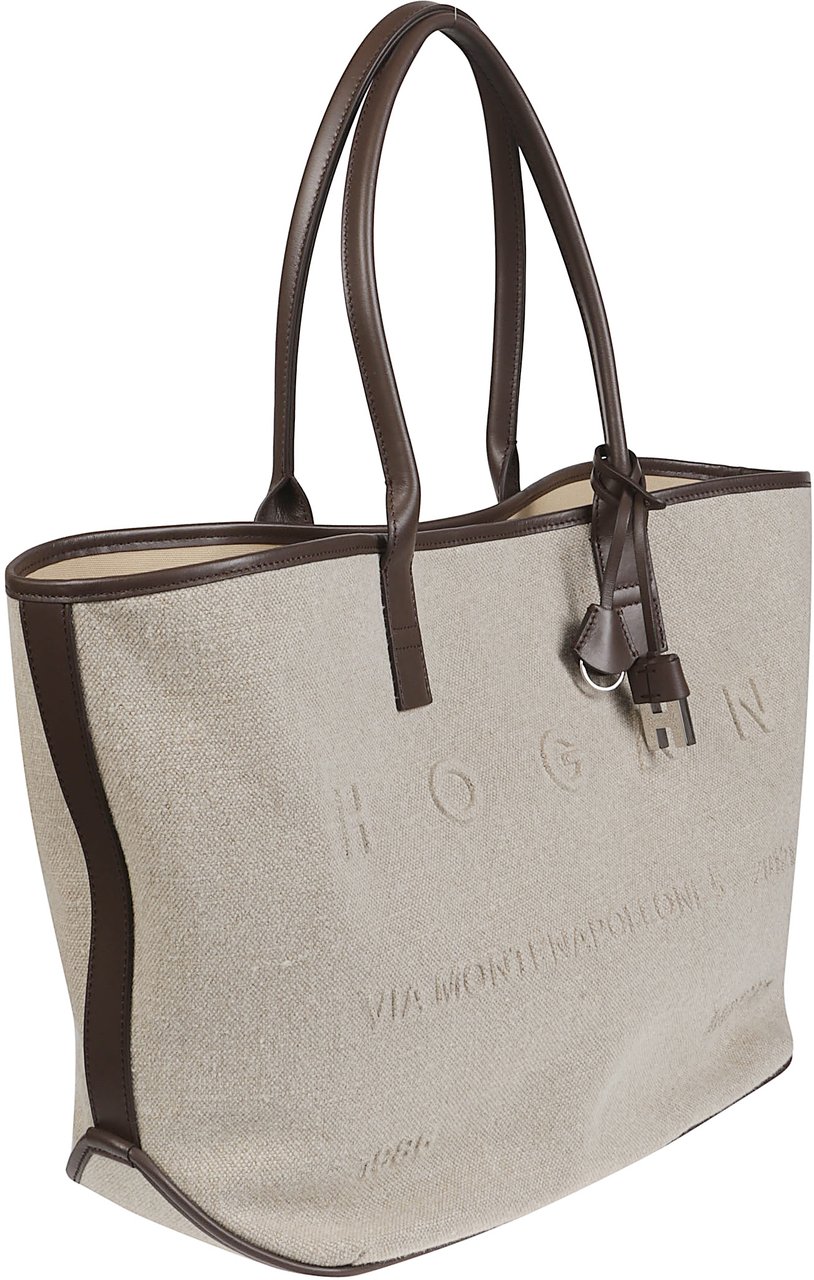 HOGAN Medium Address Shopping Bag Brown Bruin