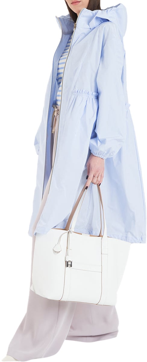 HOGAN Leather shopper 'Script' Wit