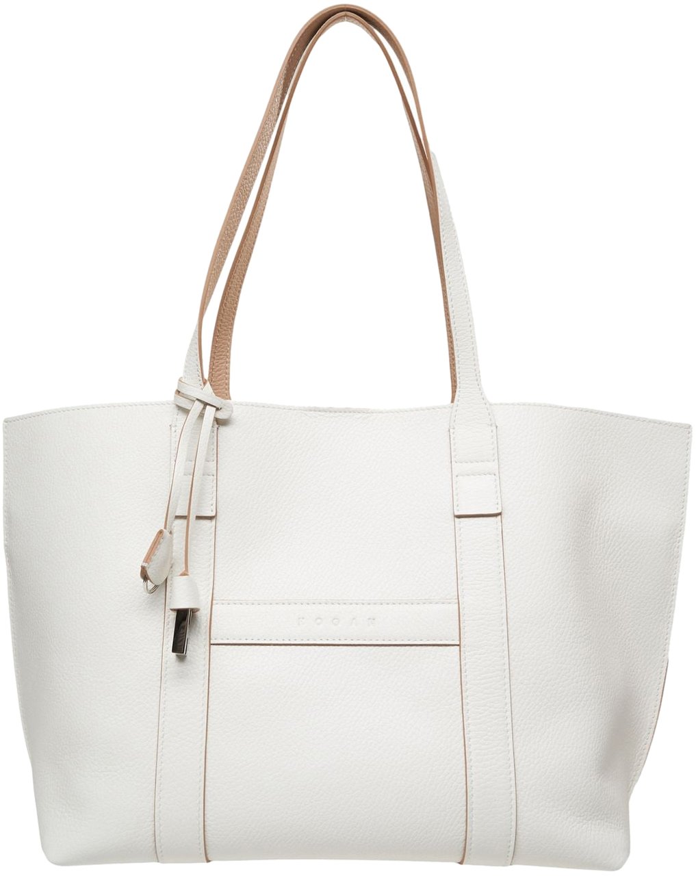 HOGAN Leather shopper 'Script' Wit