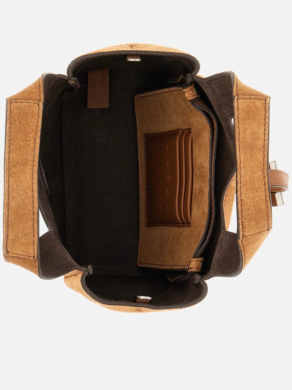 HOGAN Warm Brown Suede H-Clasp Handbag Bruin