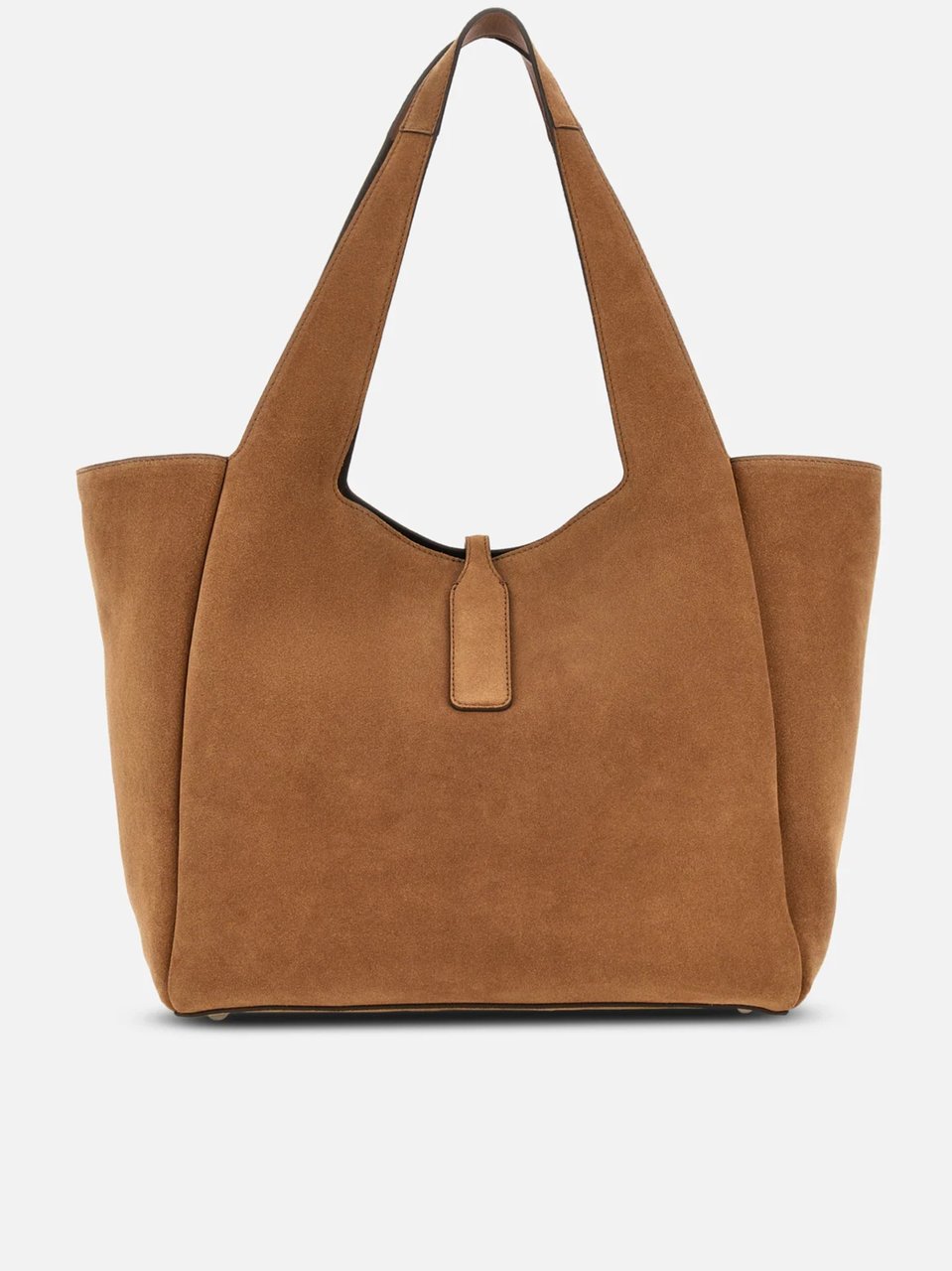 HOGAN Warm Brown Suede H-Clasp Tote Bag Bruin