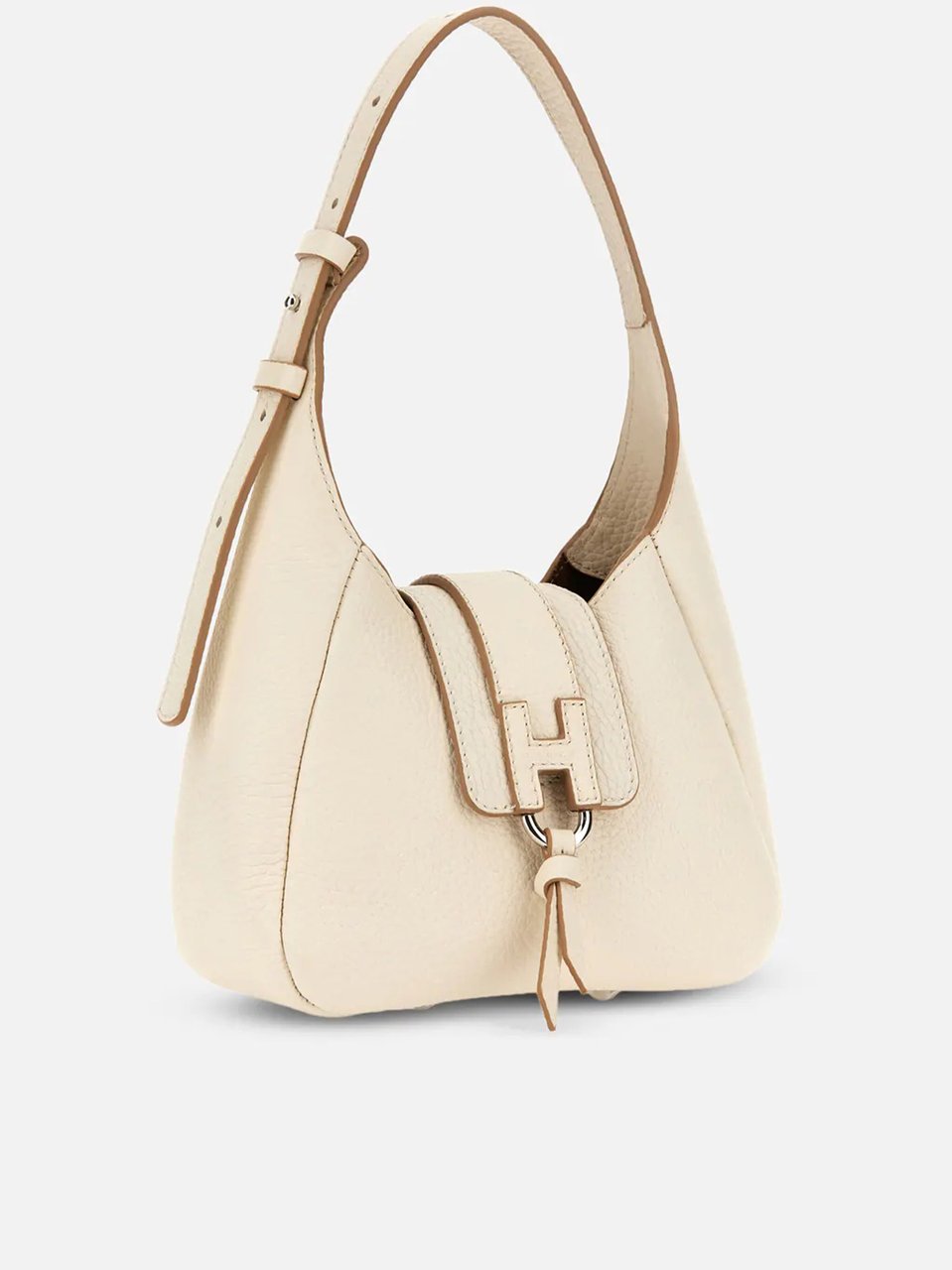 HOGAN Neutral Structured Small Rounded H Handbag Neutraal