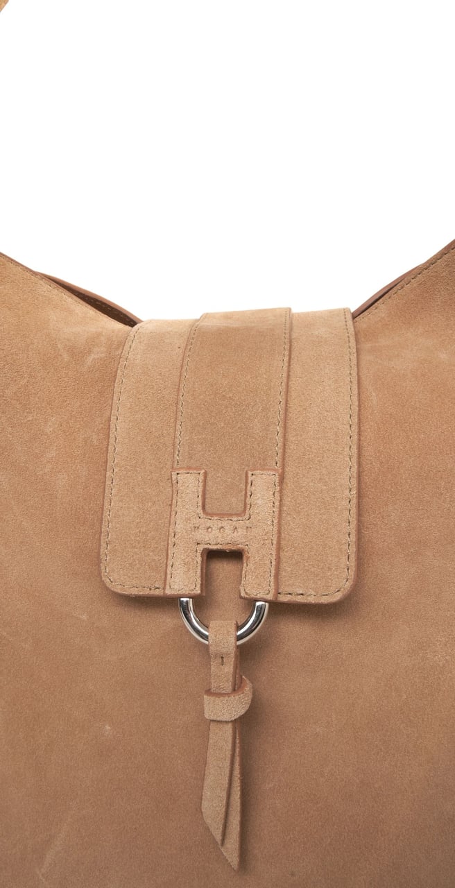 HOGAN Suede shoulder bag Beige