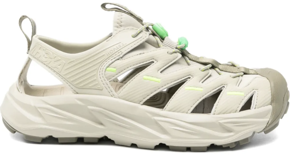 Hoka U Hopara Oyster Mushroom/neon Lime Divers