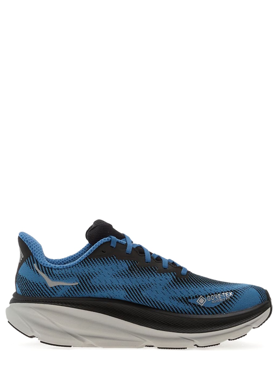 Hoka Blue Clifton 9 Fabric Sneakers Grijs