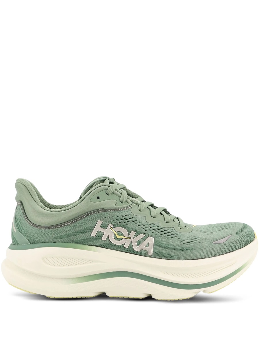 Hoka Green Bondi 9 Mesh Sneakers Neutraal