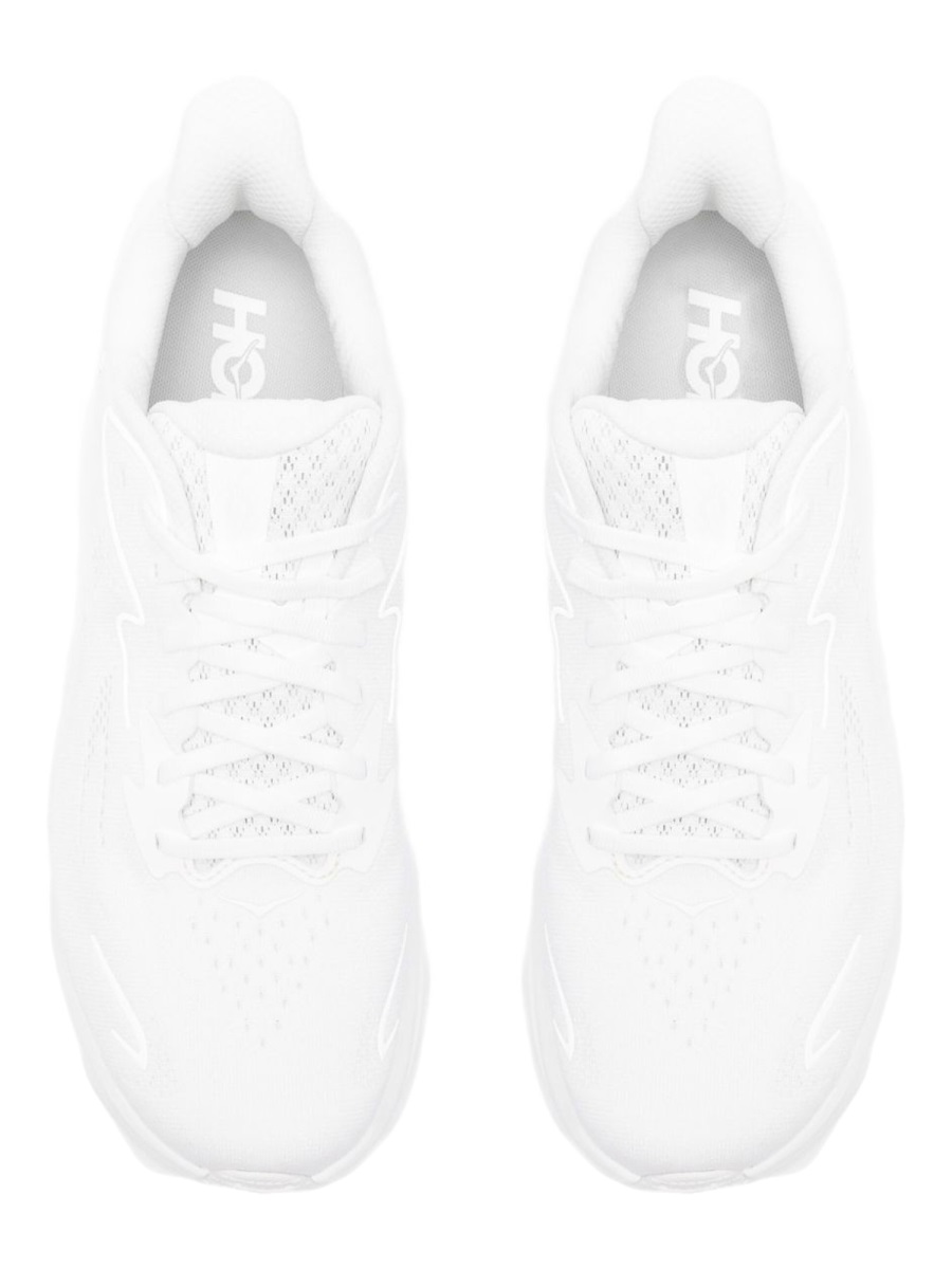 Hoka White Clifton 10 Mesh Sneakers Wit