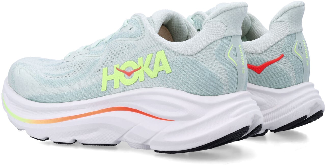 Hoka Clifton 10 Sea Glass / Neon Flame Lime