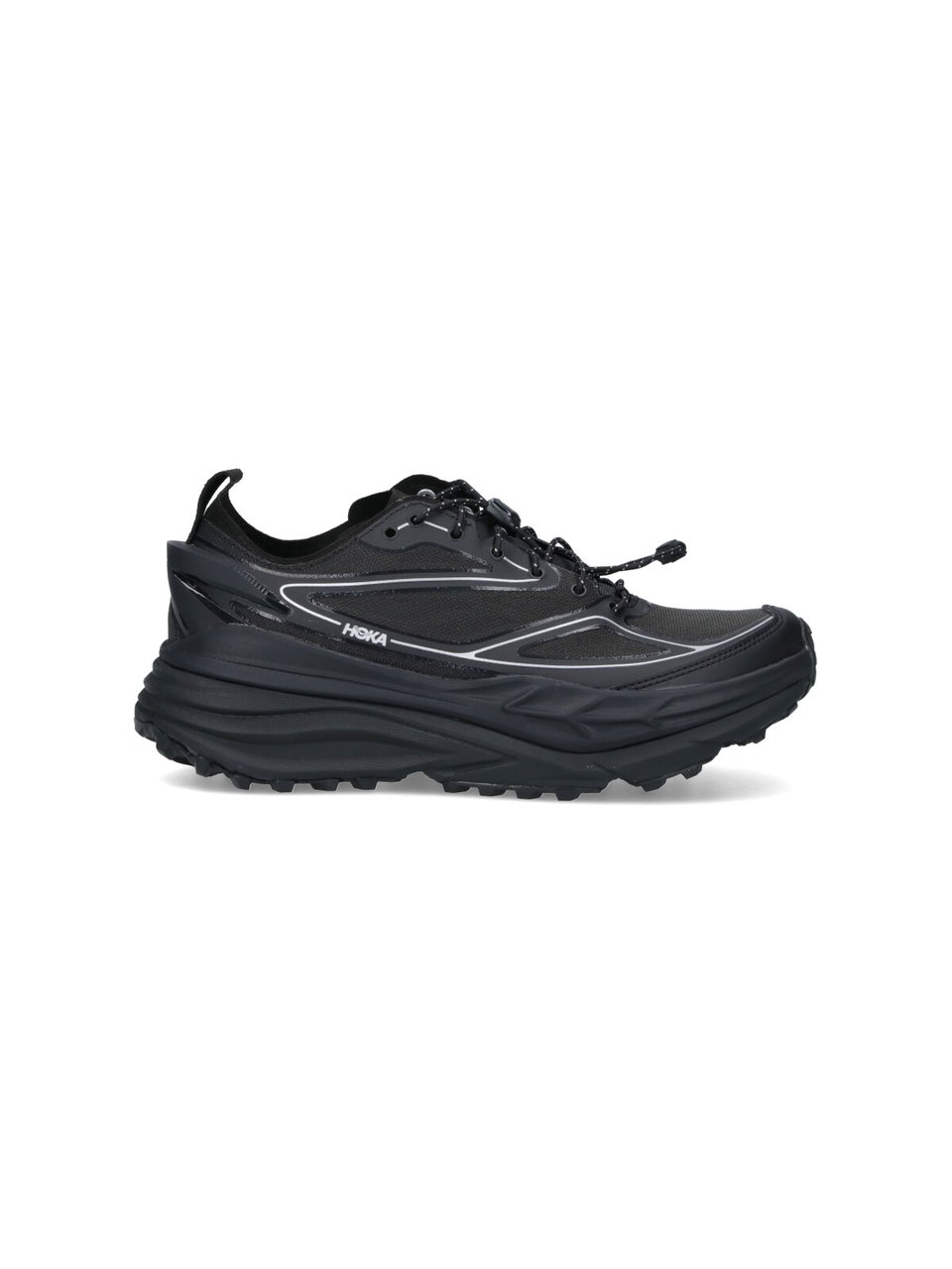Hoka Black Stinson One7 Mesh Running Sneakers Zwart